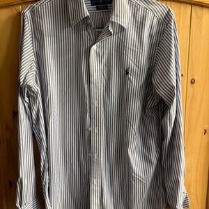 Ralph Lauren Navy and White Striped Shirt